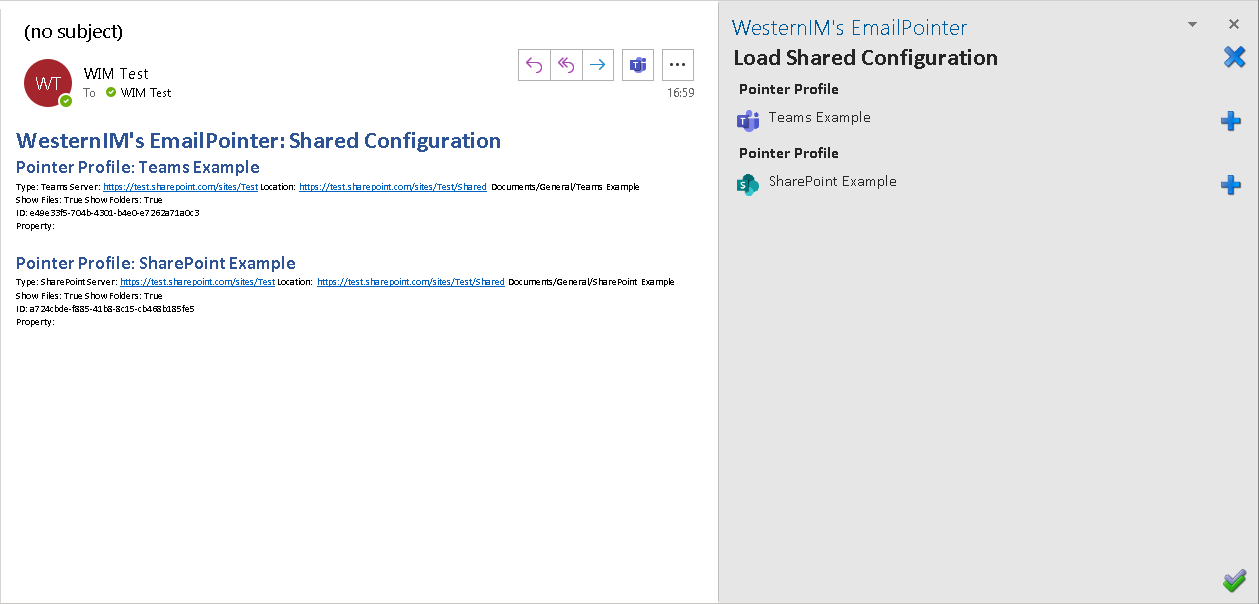 Two new Pointer Profiles have been shared, a Teams Pointer and a SharePoint Pointer..