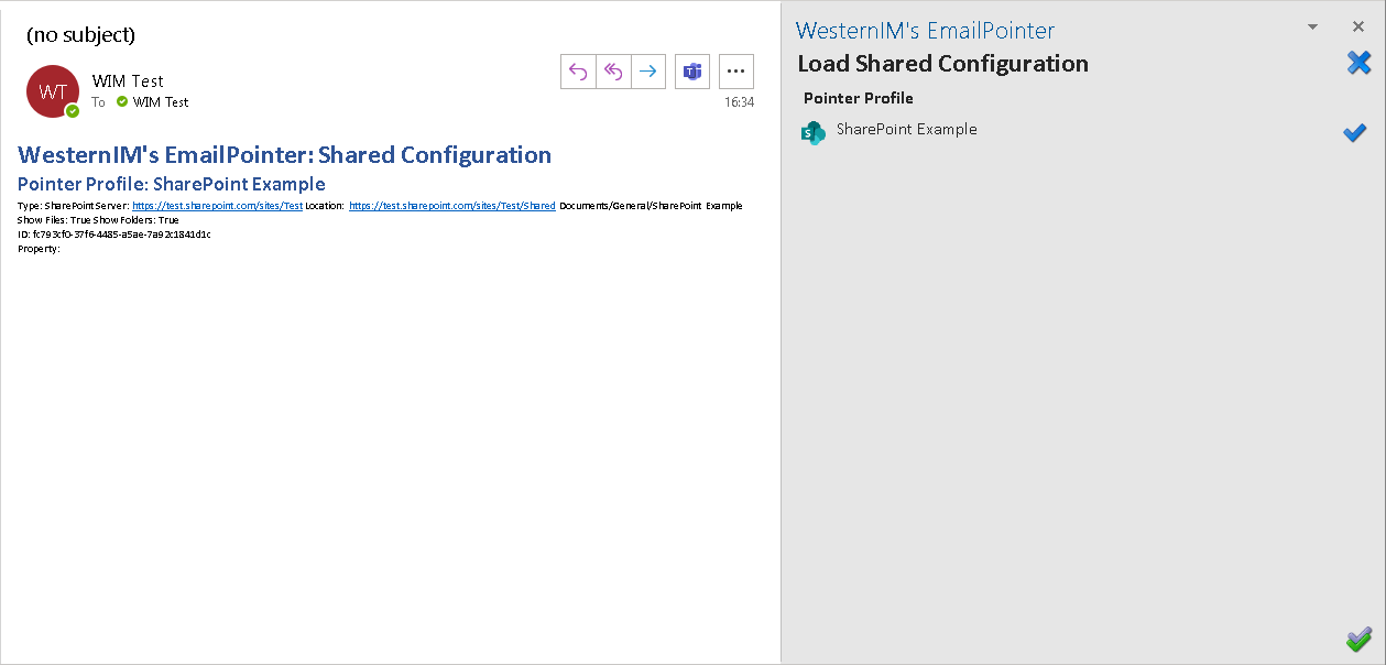 A single updated SharePoint Profile has been shared.